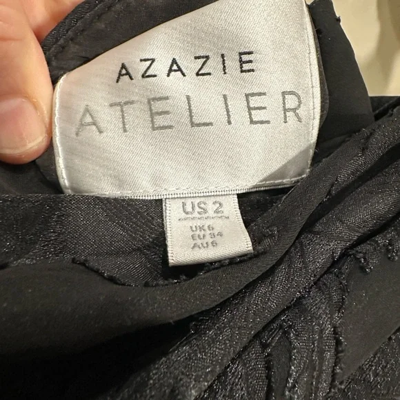 Azazie Elegant Black Open Back Dress - Picture 2 of 14